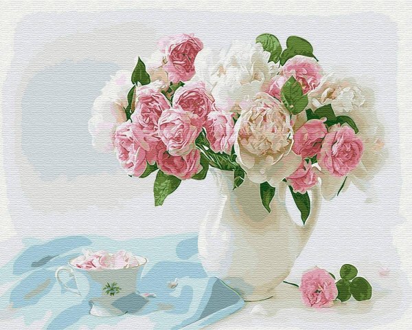 Открытка света с днем рождения с пионами