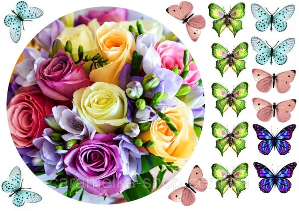 Картинка на торт цветы для печати