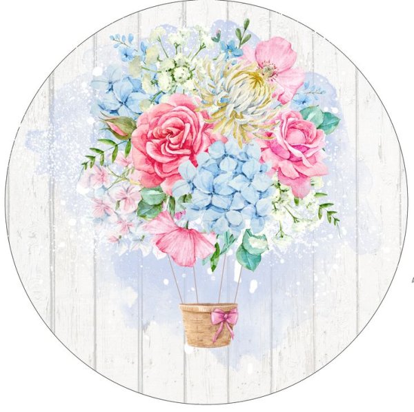 Круглые наклейки с цветами