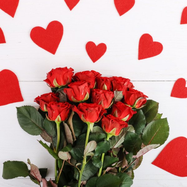 Букет роз с признанием в любви