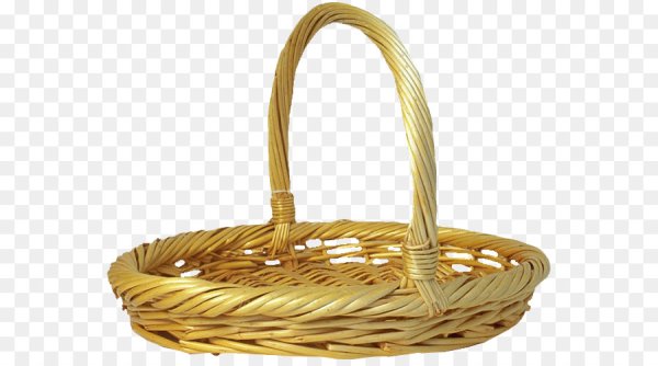 Плетеная корзина на прозрачном фоне