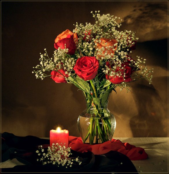 Цветы с пожеланием спокойной ночи