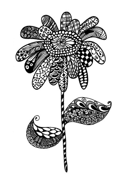 Дудлинг и Зентангл цветы