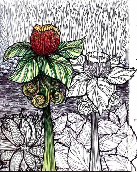 Зентанглы цветы