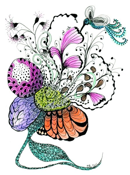 Цветы в стиле Зентангл