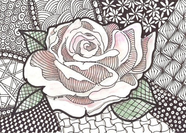 Цветы в технике дудлинг