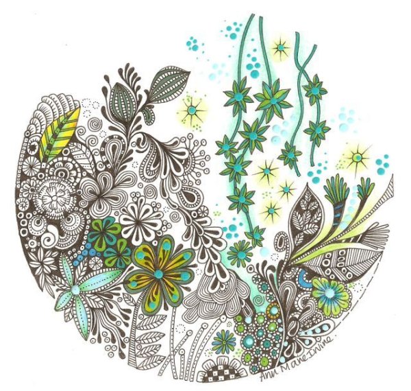 Дудлинг и Зентангл цветы