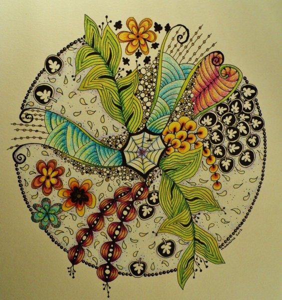 Грифонаж + Зентангл