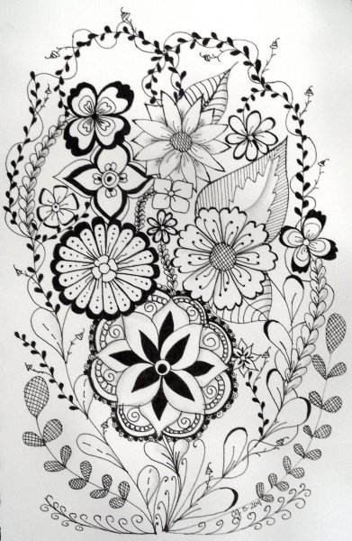 Зентангл цветы