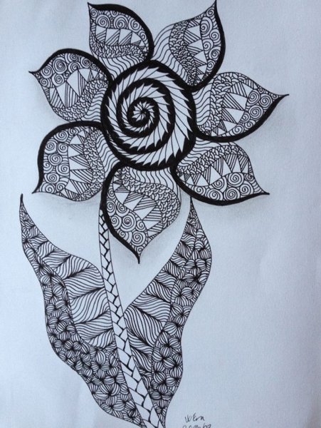 Цветы в стиле Зентангл