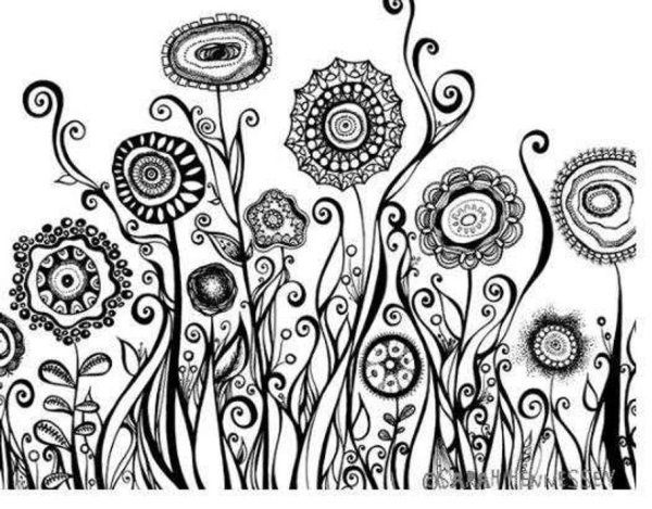 Стилизованные цветы Графика