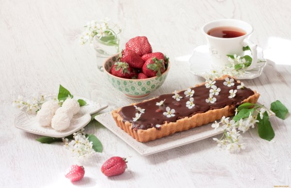 Чай конфеты пирожное