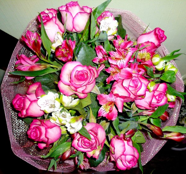 Пионы и хризантемы