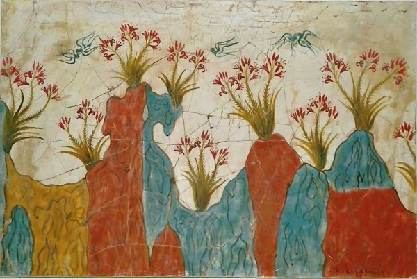 Акротири фреска цветы