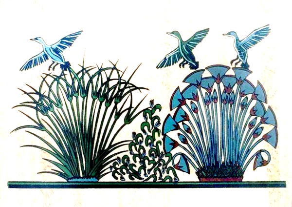 Древнеегипетские фрески Лотос тростник