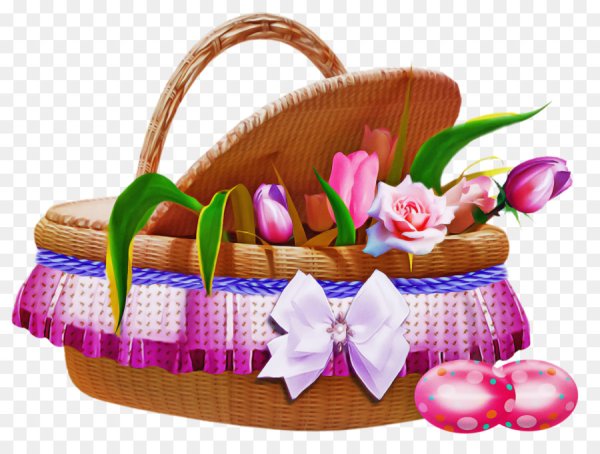 Корзинка цветов на прозрачном фоне