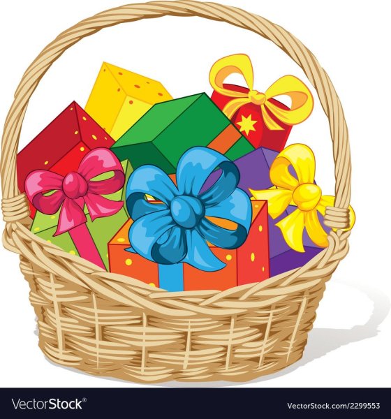 Мультяшная корзинка с подарками