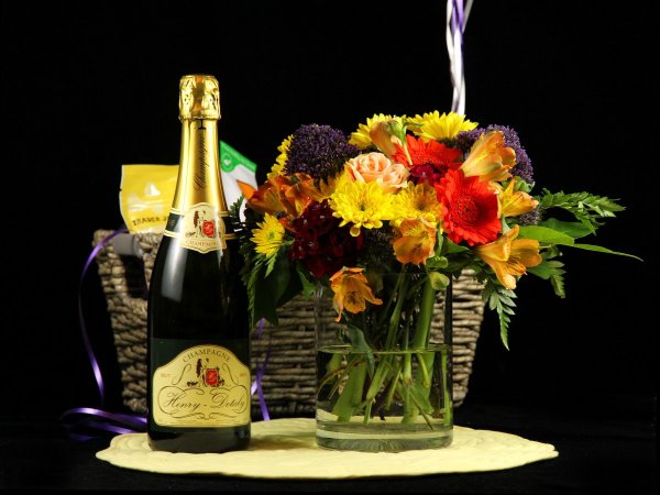 Вино и цветы