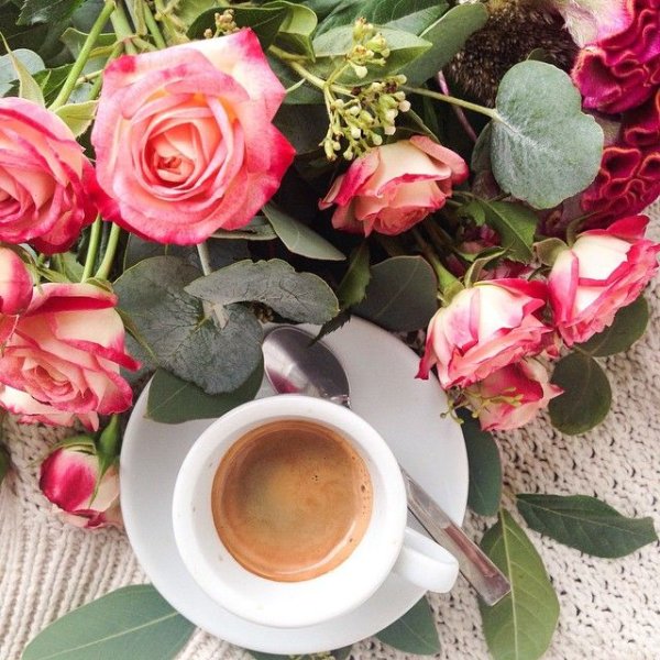 Кофе цветы пирожные