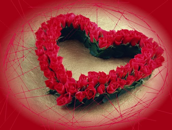 Сердце из роз