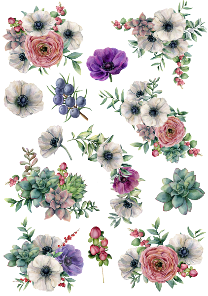 Цветы для скрапбукинга печать