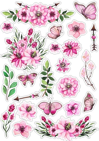 Наклейки - цветочки