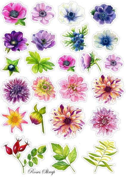 Цветочки для скрапбукинга