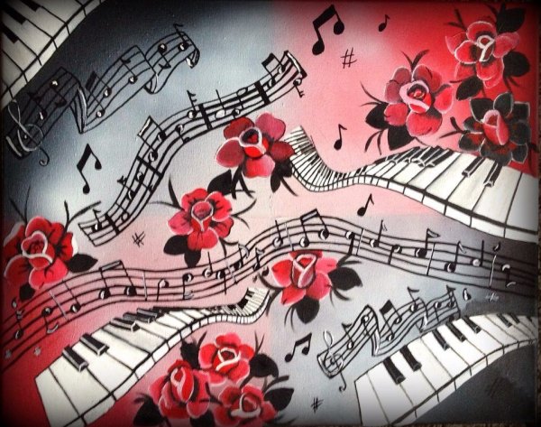 Цветы на пианино