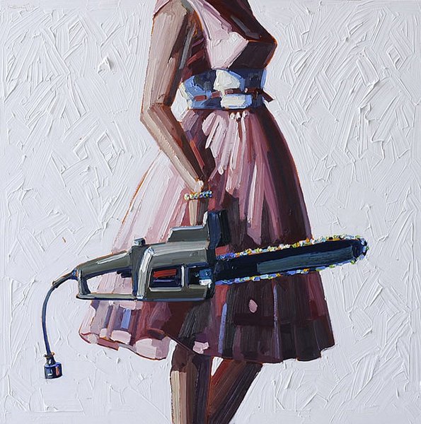 Окровавленный топор в руке