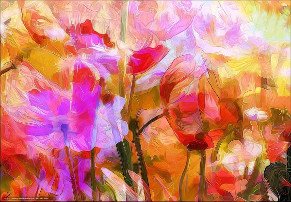 Цветы абстракция живопись