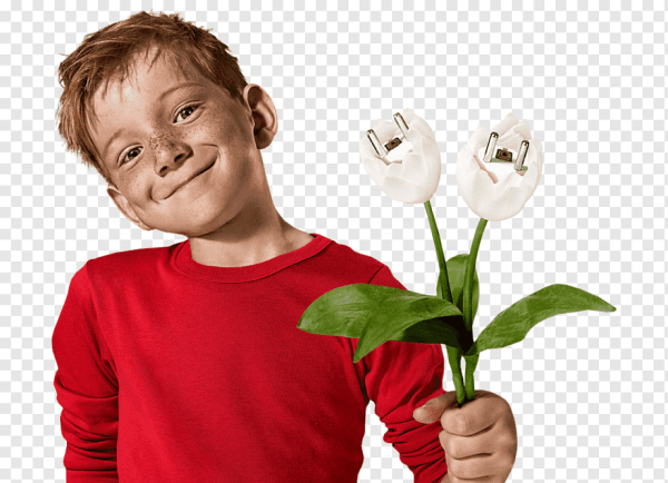 Мальчик поздравляет девочку