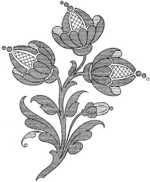 Фантазийные цветы вышивка