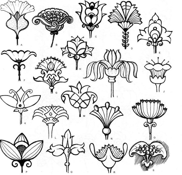 Стилизованные растительные орнаменты