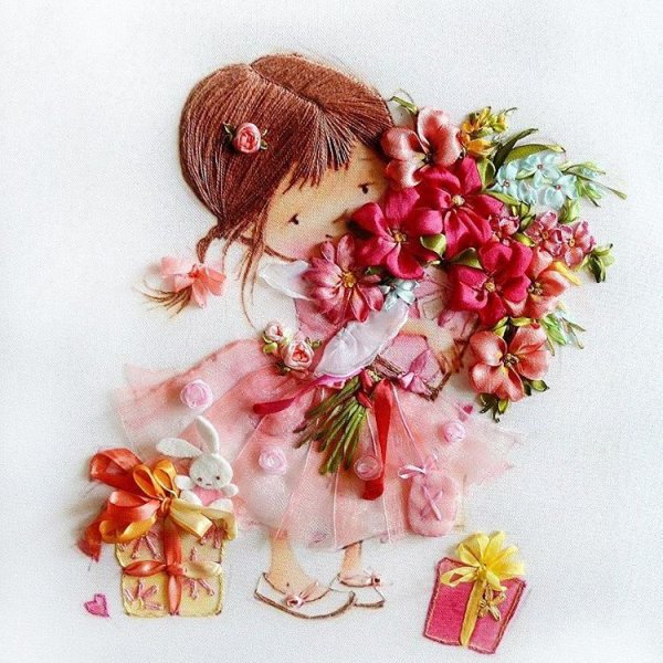 Девочки вышитые лентами