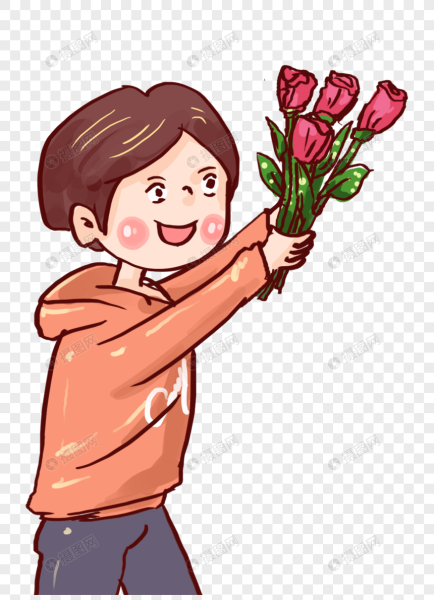 Сын дарит маме цветы