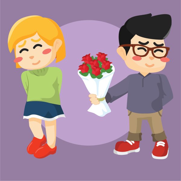 Мальчик дарит