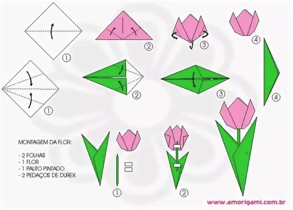 Оригами ирис схема