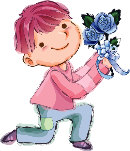 Мальчик Дари девочке цветы