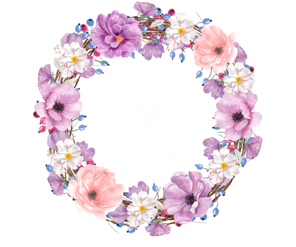 Круглая рамка из цветов