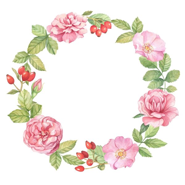 Акварельный цветочный венок