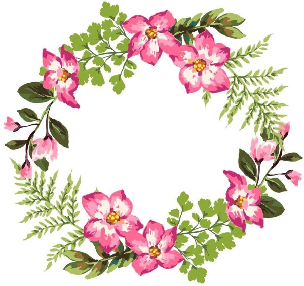 Красивые цветы в круге