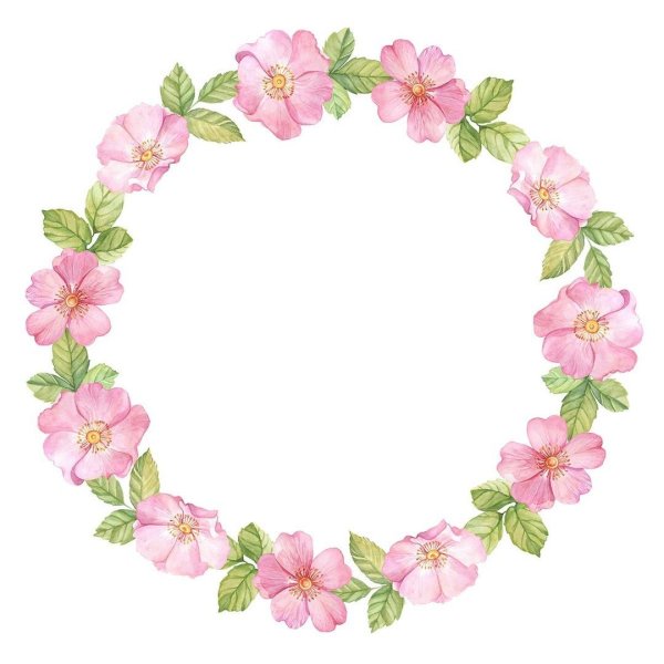 Цветочная рамка круглая