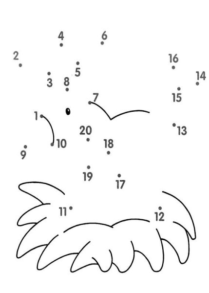 Соедини точки по цифрам цветок