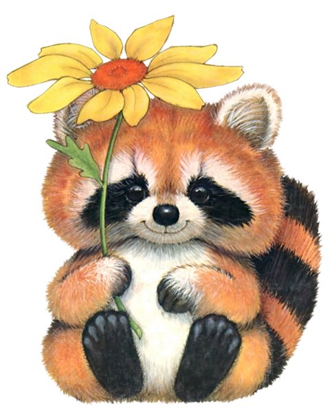 Милые зверушки с цветами