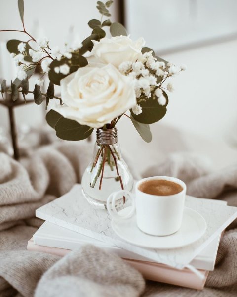 Утро кофе цветы