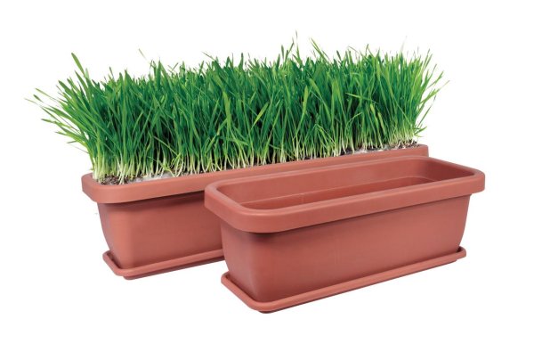 Балконный ящик 360*150*125 с поддоном м303 терракотовый