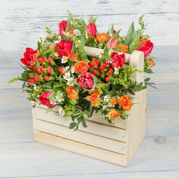 Ящик с цветами