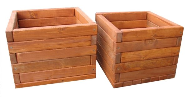 Кашпо деревянное квадратное