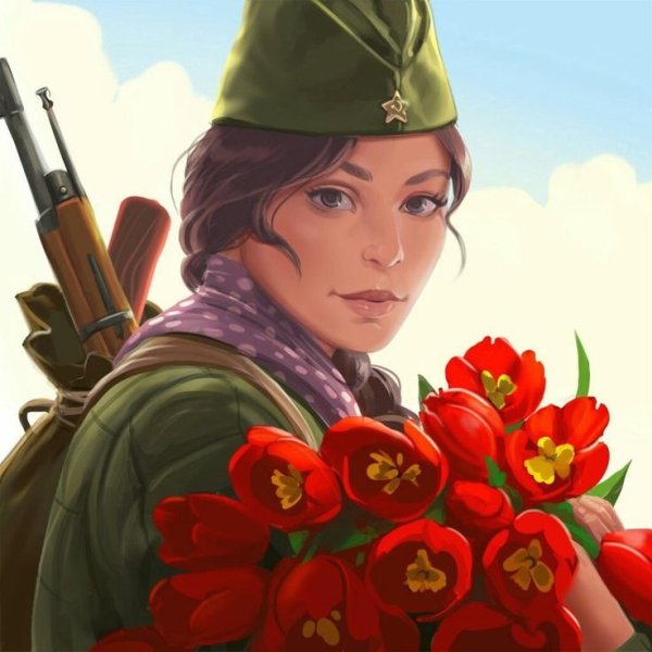 Солдат с цветком