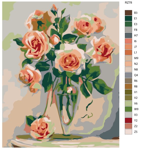 Рисунок на холсте цветы